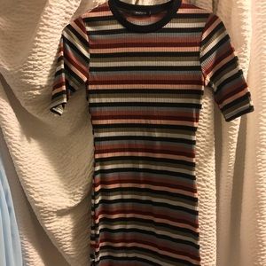 bodycon papaya striped dress